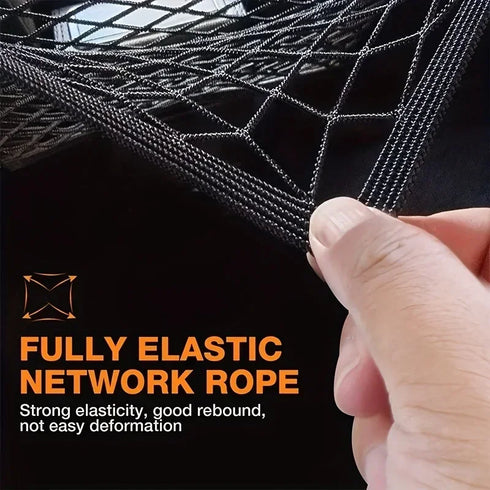 10"x11" Motorcycle Bungee Cargo Net with Hooks for Helmet & Luggage Storage