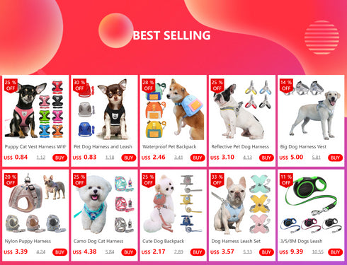 Adjustable Cat Harness & Leash Set for Small Pets