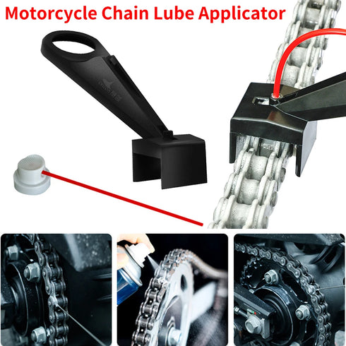 Motorcycle Chain Oiler & Cleaner Tool - Mess-Free Chain Wax & Lube Attachment