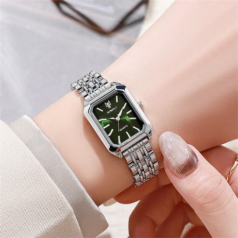 Luxury Square Quartz Watch for Women – Gold Plated Elegance
