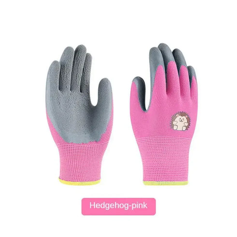 Kids Waterproof Garden Work Gloves - Non-Slip Safety Yard Gloves