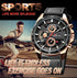 Men's Sports Style Quartz Watch – 46mm Leather Racing Design