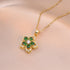 Romantic Zircon Flower Pendant Necklace – Gold Plated & Rotatable