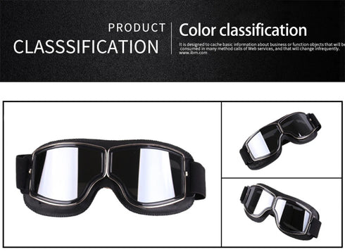 Windproof Retro Motorcycle Glasses - Folding Leather Sunglasses