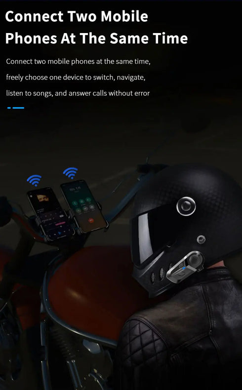 Bluetooth 5.3 Motorcycle Helmet Headset, Wireless Handsfree Earphones