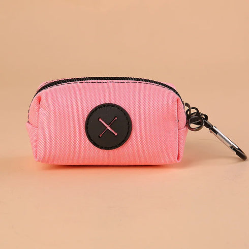 Canvas Dog Poop Bag Holder with Carabiner Clip