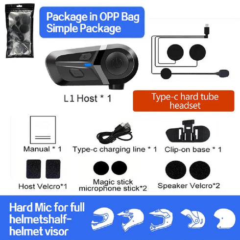 Bluetooth 5.3 Motorcycle Helmet Headset, Wireless Handsfree Earphones