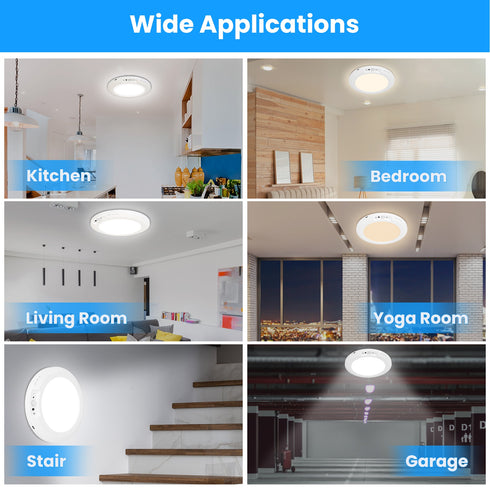 1Pack Magnetic Flush Ceiling Light Rechargeable Motion Sensor Ceiling Light Wireless Ceiling Light With Timer Remote Stepless Dimmable For Closet Stairs Garage Bathroom
