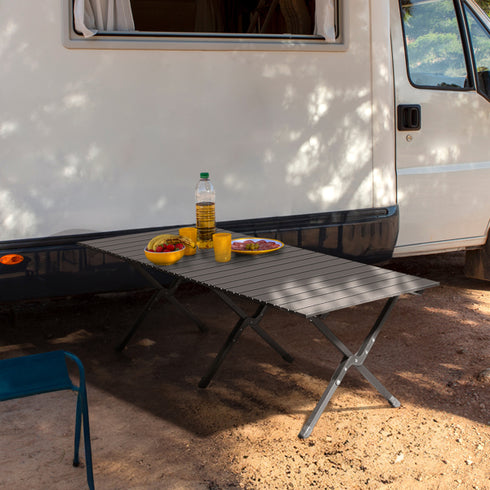 Black Camping Roll Up Table