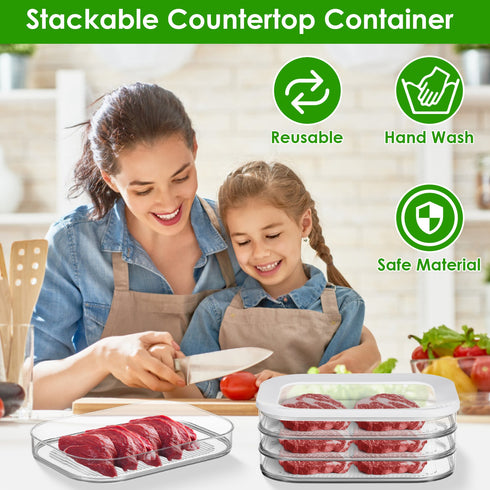 Stackable Deli Meat Container w/ Lid for Fridge