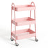 3-Tier Small Rolling Storage Cart w/ Locking Wheels & Metal Construction