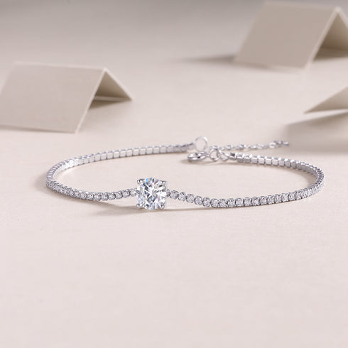 Dawn Dew Moissanite Silver Bracelet