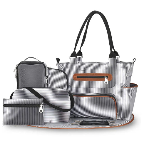 8-Piece Multifunctional Baby Diaper Bag Set