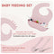 10 Pcs Silicone Baby Feeding Set w/ Suction (Sakura Pink)