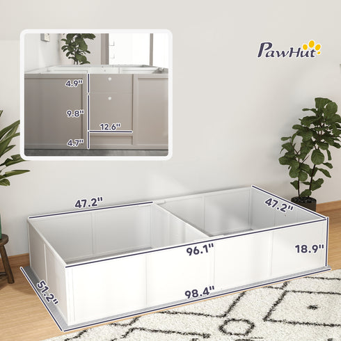 Whelping Box for Dogs & Puppies w/ Waterproof Pad & Adjustable Door