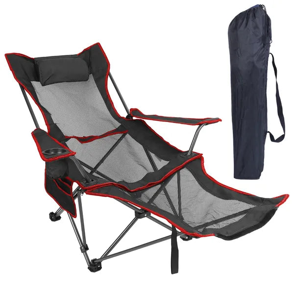 Foldable Camping Chair w/ Reclining Back