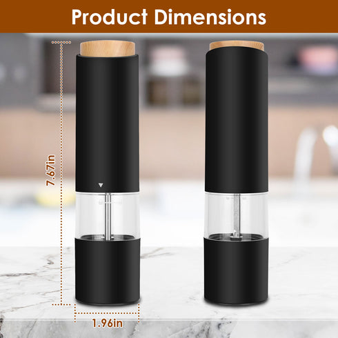 2Pcs Electric Salt & Pepper Grinder Set (Battery Powered)