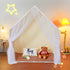 Kids Yurt Play Tent (Beige) w/ Mat & Lamp