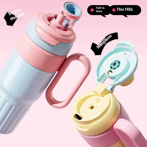 780ml Gradient Thermal Cup - Stainless Steel Straw Mug