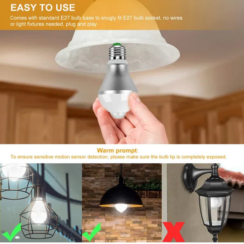 E27 Motion Sensor LED Light Bulb