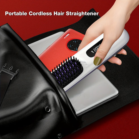 Portable Cordless Hair Straightening Brush