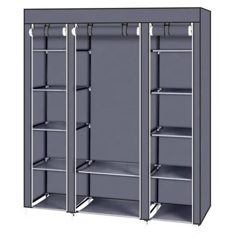 Portable Clothes Closet Wardrobe Storage Organizer w/ Non-Woven Cover