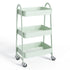 3-Tier Small Rolling Storage Cart w/ Locking Wheels & Metal Construction