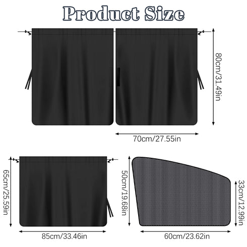 5 Pcs Car Privacy Curtains & Sun Shades
