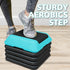 Height-Adjustable Step Aerobics Platform w/ 4 Risers