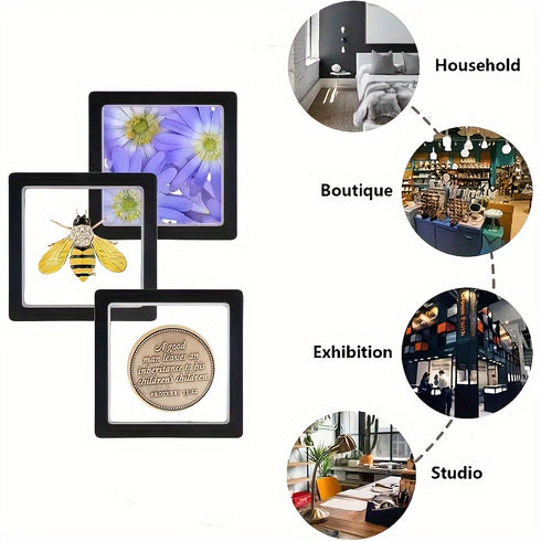 30 Pcs PE Film Floating Display Jewelry Boxes