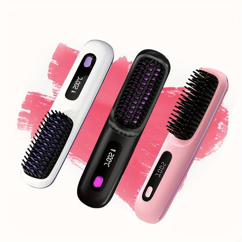 Portable Cordless Hair Straightening Brush
