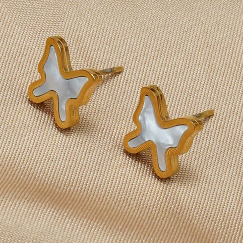 Gold Butterfly & Heart Jewelry Set