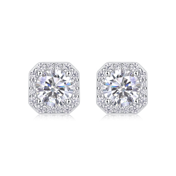 Heart Rose Moissanite Stud Earrings