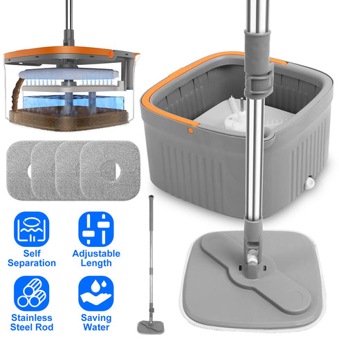 Spin Mop & Dual Compartment Bucket System