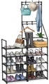 Double-Row Single-Hanging Coat and Shoe Rack Organizer