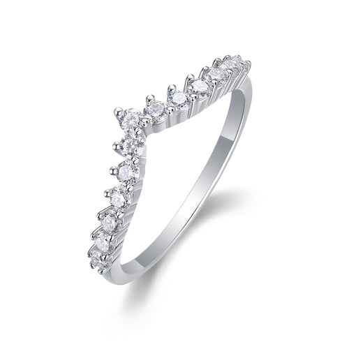 Crown Moissanite Silver Ring – Meaningful Romantic Gift for Her