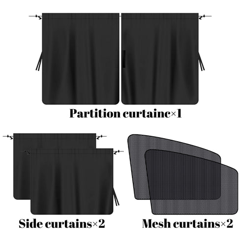 5 Pcs Car Privacy Curtains & Sun Shades