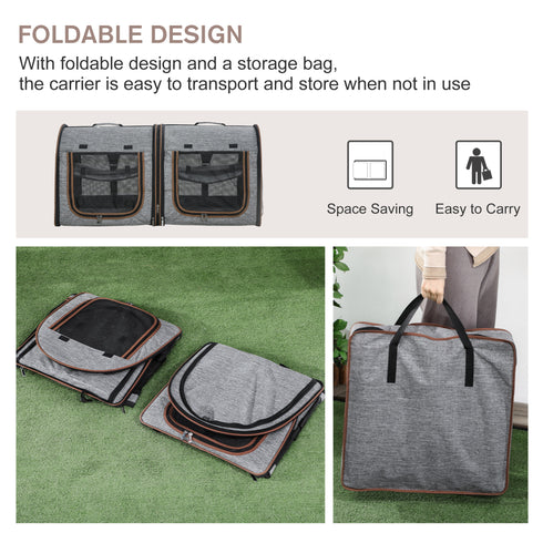Portable Soft-Sided Cat Carrier w/ Divider