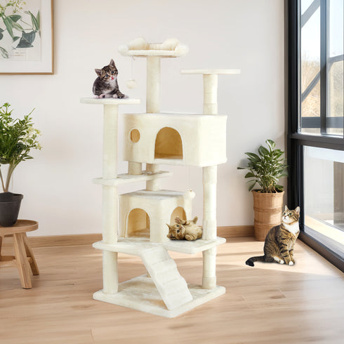 Multi-Functional Cat Treehouse Climbing Frame