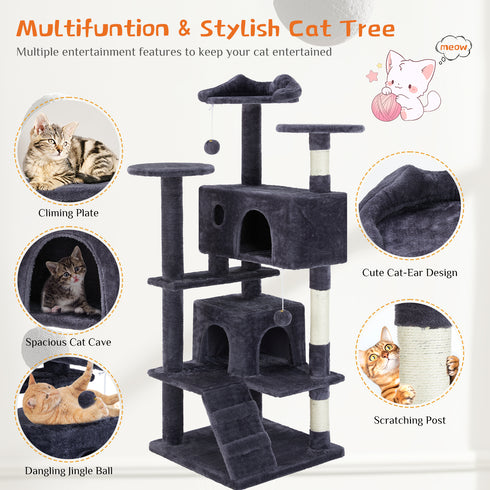 Multi-Functional Cat Treehouse Climbing Frame