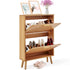 hoe Cabinet w/ 2 Flip Drawers - Rattan Doors