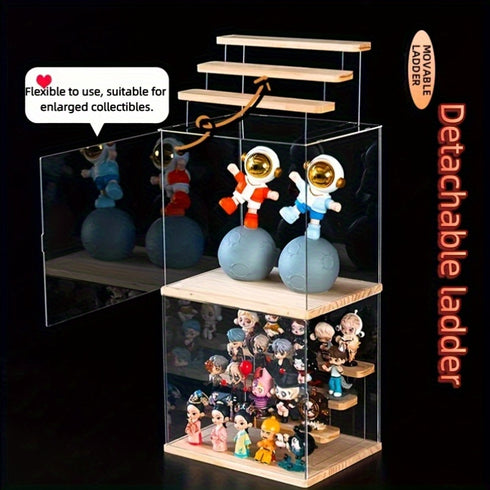 Box Storage Box w/ Adjustable Partitions & Transparent Display