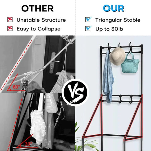 Double-Row Single-Hanging Coat and Shoe Rack Organizer