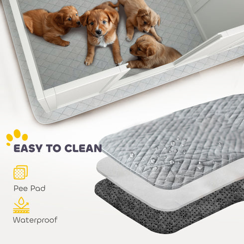 Whelping Box for Dogs & Puppies w/ Waterproof Pad & Adjustable Door