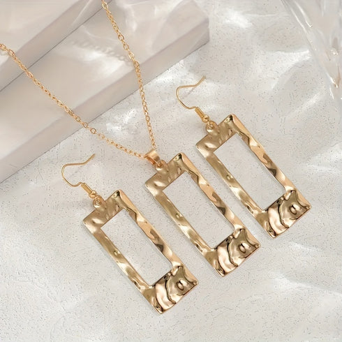 Hammered Geometric Jewelry Set