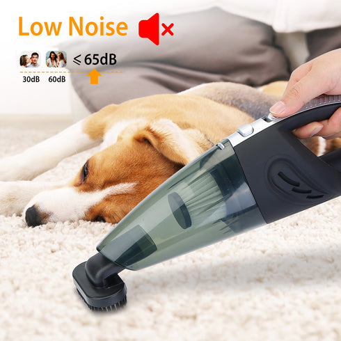 Car Handheld Vacuum Cleaner Cordless Rechargeable Hand Vacuum Portable Strong Suction Vacuum With Hose Nuzzle Brush For Dust Pet Hair
